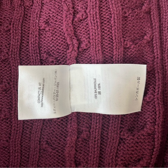 Eddie Bauer Men's Cableknit Fisherman Sweater Size Large Tall Crewneck Cabincore - Picture 6 of 6